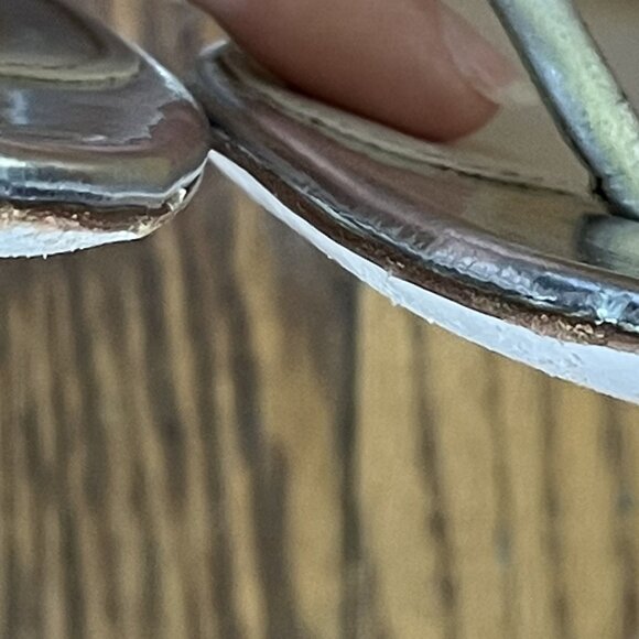 Miu Miu Metallic Silver Sandals with Rhinestone Heel Design, Size 41 EU - Picture 16 of 16